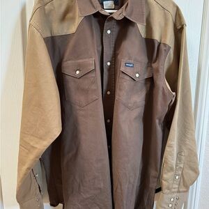 VTG Wrangler Two-Tone Brown Work Shirt Jacket